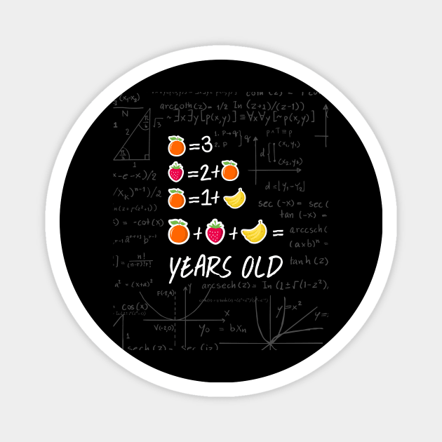 10th Birthday 10 Years Old Geek Nerd Fruit Math Equation Gifts Ideas Magnet by johnii1422